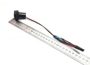 Elektromos csatlakozó kábelekkel, 13 cm, fekete és piros