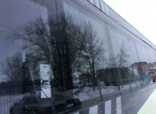Oldalsó ablak, felső szint, bal, Volvo busz
