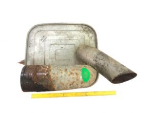 Kipufogódob mercedes 9734900001, a9734900001 – használt, rozsdás, kopásnyomokkal