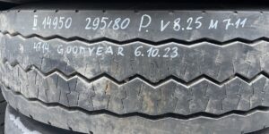 Goodyear gumiabroncs 295/80 r22. 5, v8. 25 mintázat, gyártás: 2023. 10. 06