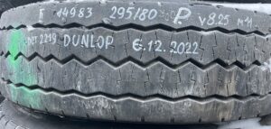 Dunlop 295/80r22. 5 dot 2219 volvo 8,25 mm kerék