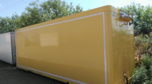 Sárga rakodódoboz scania teherautóhoz