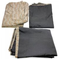 DAF teherautó függönykészlet, 3 db, textil, fekete, geometrikus mintás
