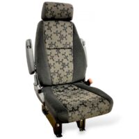 Együléses utasülés Scania-hoz – modern, szürke-fekete kárpittal