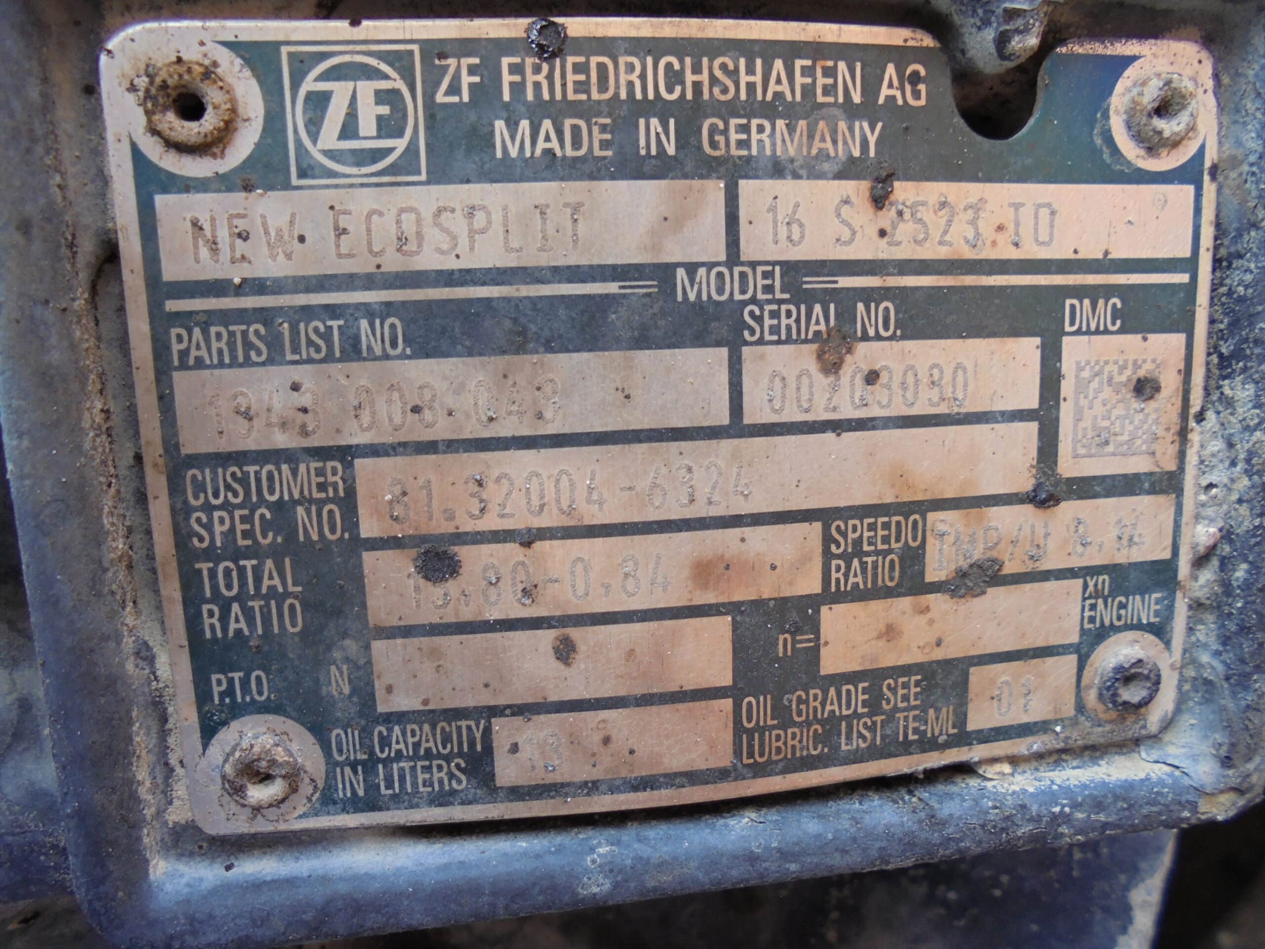 Sebességváltó MAN TGX ZF 16 S 2523 TO