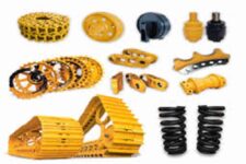 Caterpillar gépek alkatrészei: láncok, lánctalpak, kerekek és felfüggesztések