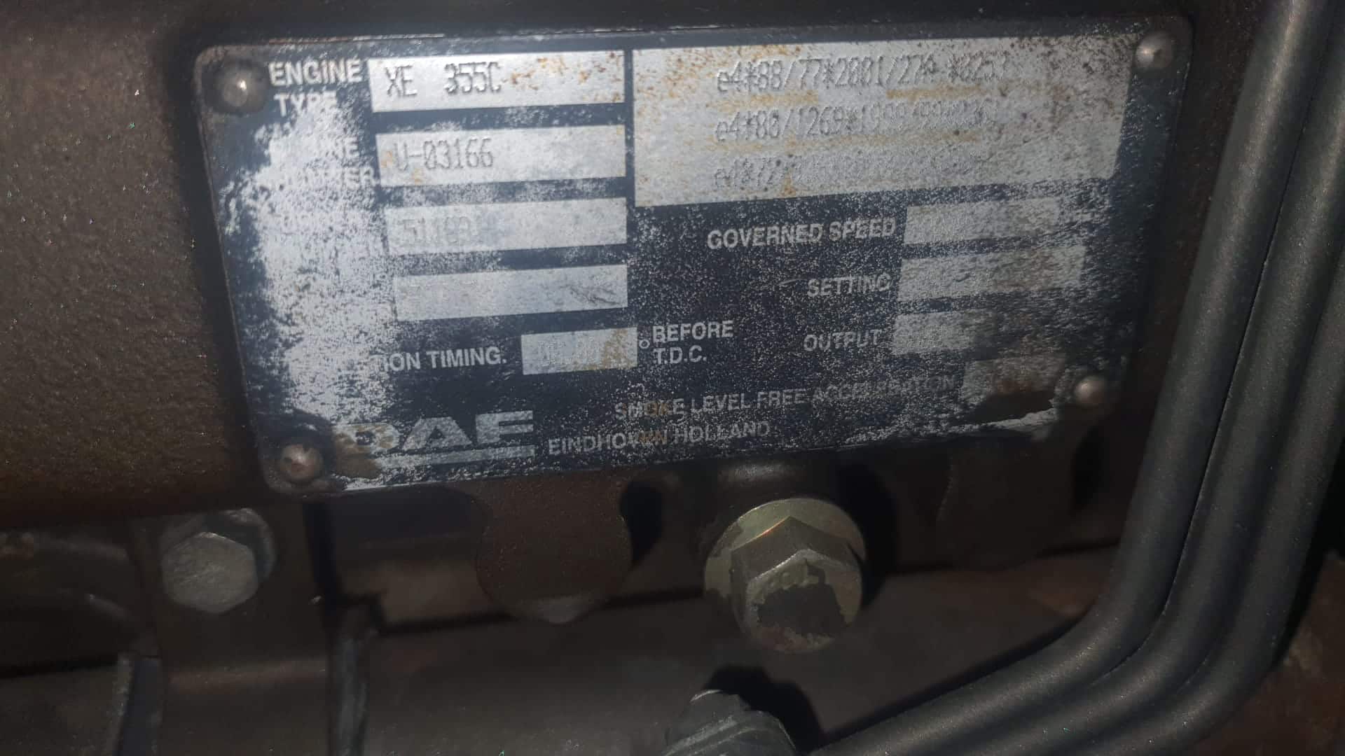 DAF Euro 3 XE355C motor