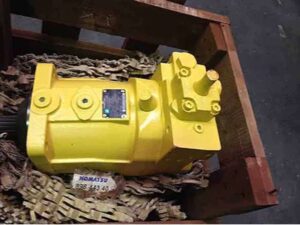 Sárga hidraulikus szivattyú komatsu h255s kotrógéphez, fa ládában