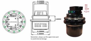 Hidraulikus végáttétel kx40 kx57 kx80 kx91 kotrógépekhez