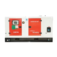 55KVA háromfázisú szuper csendes áramfejlesztő Ricardo dízelmotorral