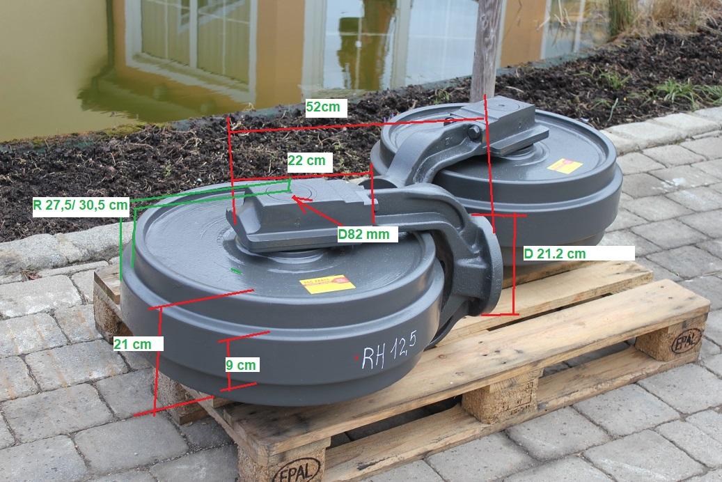 Vezetőkerék Idler RH125, átmérő 21,2 cm, D82 mm, R 27,5/30,5 cm, hossz: 52x22x21x9 cm