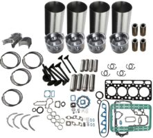 Yanmar motor alkatrész készlet: 4 dugattyú, vezetők, gyűrűk, tömítések és csapágyak